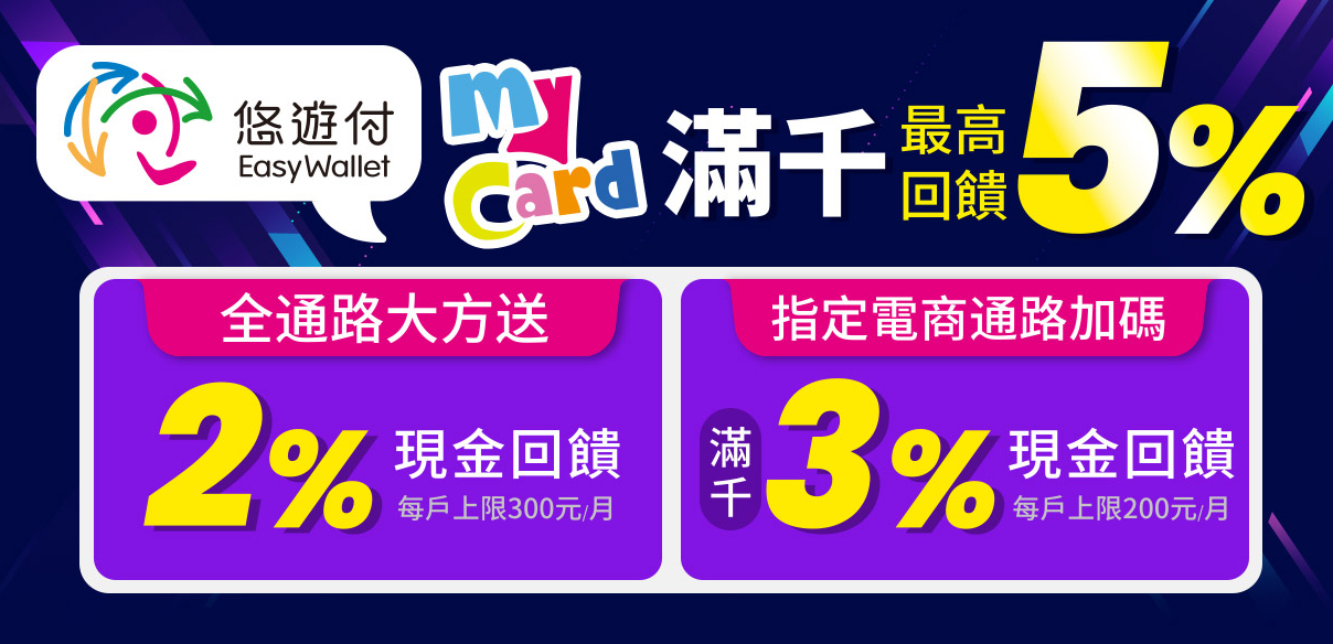   《MyCard x 悠遊付》-滿千最高回饋5%